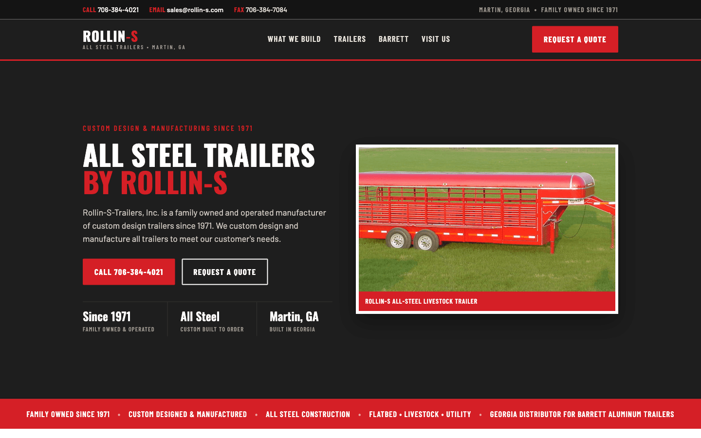 Redesigned Rollin-S Trailers website