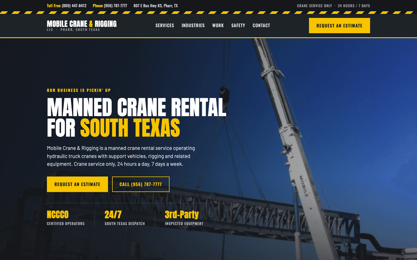 Redesigned Mobile Crane & Rigging website